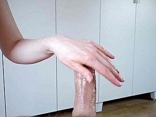 Guide to Slowly Lubing and Handjobbing Big Cock