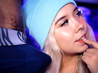 A beautiful college girl gives her boyfriend a deep blow job.