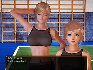 My new family 498: A walkthrough of a porn game with small boobed blondes and tit lovers.