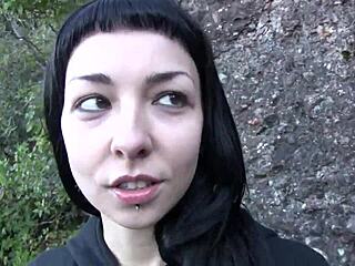 Public sex near a monastery in Europe with an amateur couple