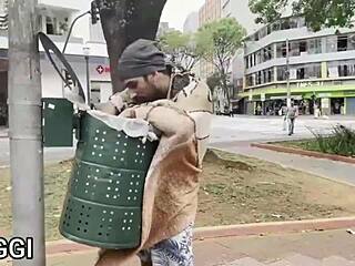 Homeless Guy Fucks with Monster Cock