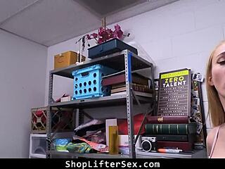 Nervous teen shoplifter punished in hardcore missionary style