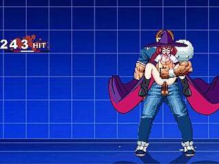 brian vs yoriko in a cartoon anime battle