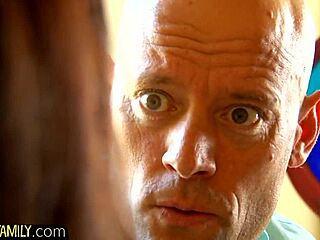 The black teen rides her stepdad's cock in cowgirl position.