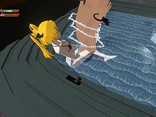 Femdom vampire dominates in whirlpool pov piss game