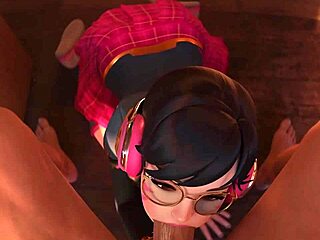 Schoolgirl D Va Sucks Cock And Receives Facial Cumshot