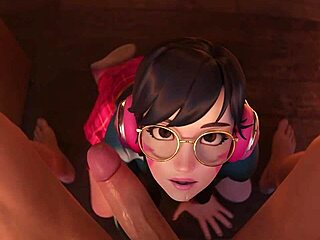 Schoolgirl D Va Sucks Cock And Receives Facial Cumshot