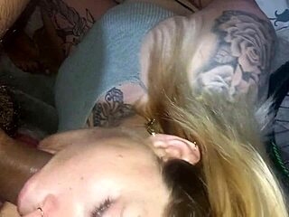 my girlfriend gives an amazing blowjob and swallows the cum with a facial.