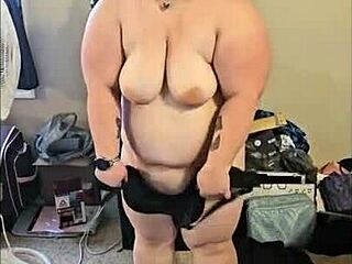 i watch bbw brunette dance striptease and rip clothes