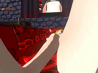 Femdom vampire experience in a 3D game with POV piss play