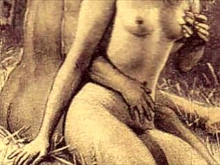 Vintage Erotic Cartoon Illustration