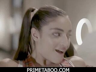 Slutty teen 18+ receives intense anal sex from behind