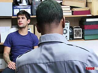 Black police officer bends over hot thief for rough bareback!