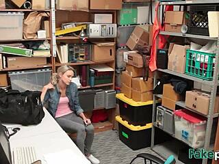 Slim Blonde Babe With Butterfly Tattoo Exposes Her Gaping Pussy