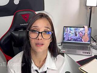 college girl fails her grades and invites professor to her dorm for a wild ride.