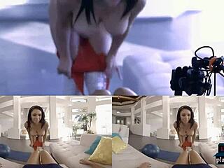 Exploring Virtual Reality Porn Shoot with Brunette Blowjob