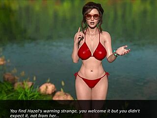 Hot Brunette Flirts With AV In Erotic Game