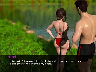 Hot Brunette Flirts With AV In Erotic Game