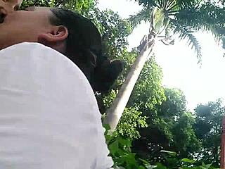 horny lesbians masturbate in public park