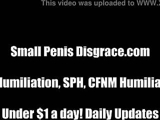 Mistress dominates slave with tiny cock in pov femdom bdsm session