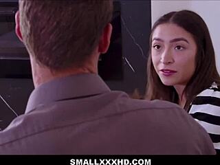 petite brunette amber summer meets her landlord