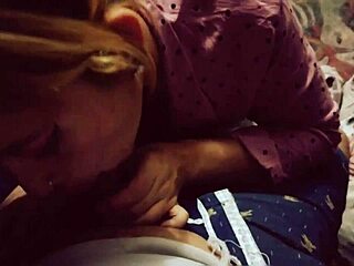 Curvy Blonde Gives Deepthroat Blowjob In Lingerie