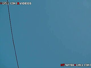 Blackwidow XXX Enjoys Pool Time with Big Tits Blonde Tattoo!