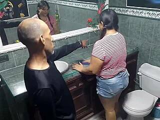 my boss seduces me in the bathroom, fucking my big pussy