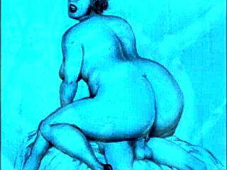 Vintage illustration depicting antique anime hentai