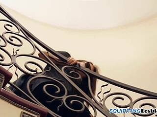 lesbian dyke gets pussy licked and squirts in closeup