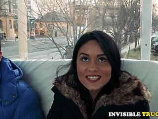 Public babe loves swallowing cum while giving head!