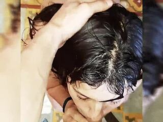 sexy venezuelan teen makes friend suck deepthroat blowjob