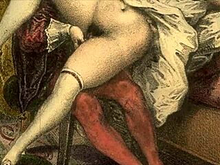 Vintage cartoon illustration of antique artifacts