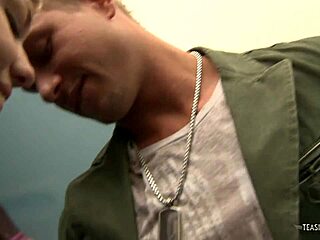 Blonde Sweetie Receives Blowjob and Cumshot on Shaved Pussy in Bathroom