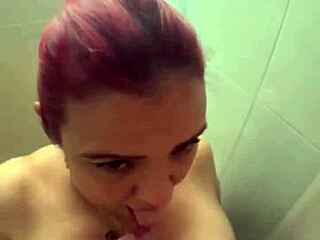 milf taking a shower, showing off big tits and ass