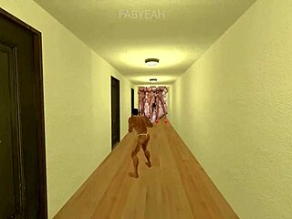 Huge-boobed MILF and futanari in bizarre hotel room game