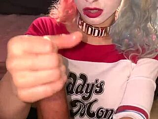 Blonde Teen Harley Quinn Rides Monster Black Cock