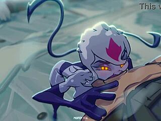 Evelynn gangbang parody - double penetration action in-game