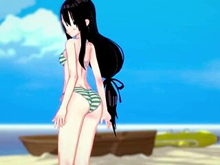 tsuyu froppy in hot swimsuit wants to do it on the beach with me - my hero academa