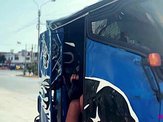 Peruvian Latina Pays Mototaxi with Shaved Pussy Action - Roxy Hot