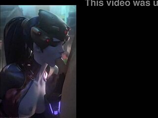 Widowmaker says, 'i love this intense hentai action.'