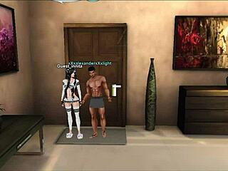 in this imvu game, alexander light xxx poses for anime hentai sex at his house