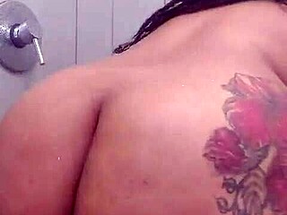 bbw enjoys a relaxing shower time at home alone