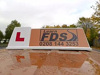 fake driving school instructor fucks and licks big cock