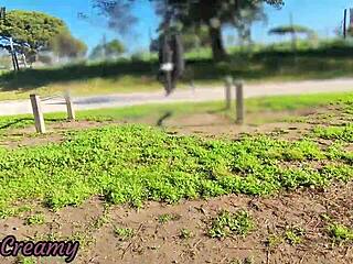 Public park frolic with stepdaughter ends in wild climax