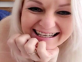 Petite Blonde Milf Riding Big Black Dildo Suggestively