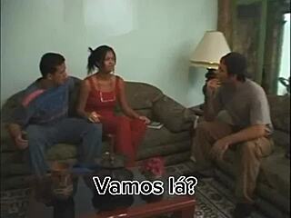 oh man, i remember that classic retro scene where the brazilian chick takes double penetration from two guys in wild action.