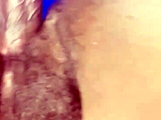 entering my girlfriend's beaver with big black cock close up