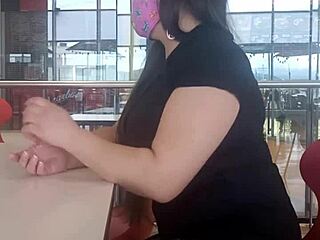 mistake leads to anal creampie for milf in shopping center