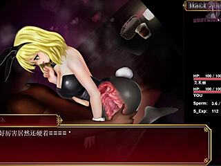 Éhes nyuszilány kanapén fekete smith-12-ben?